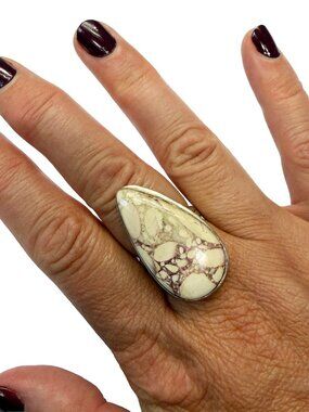 Mookaite Gemstone Handmade 925 Sterling Silver Ring Size 8.5